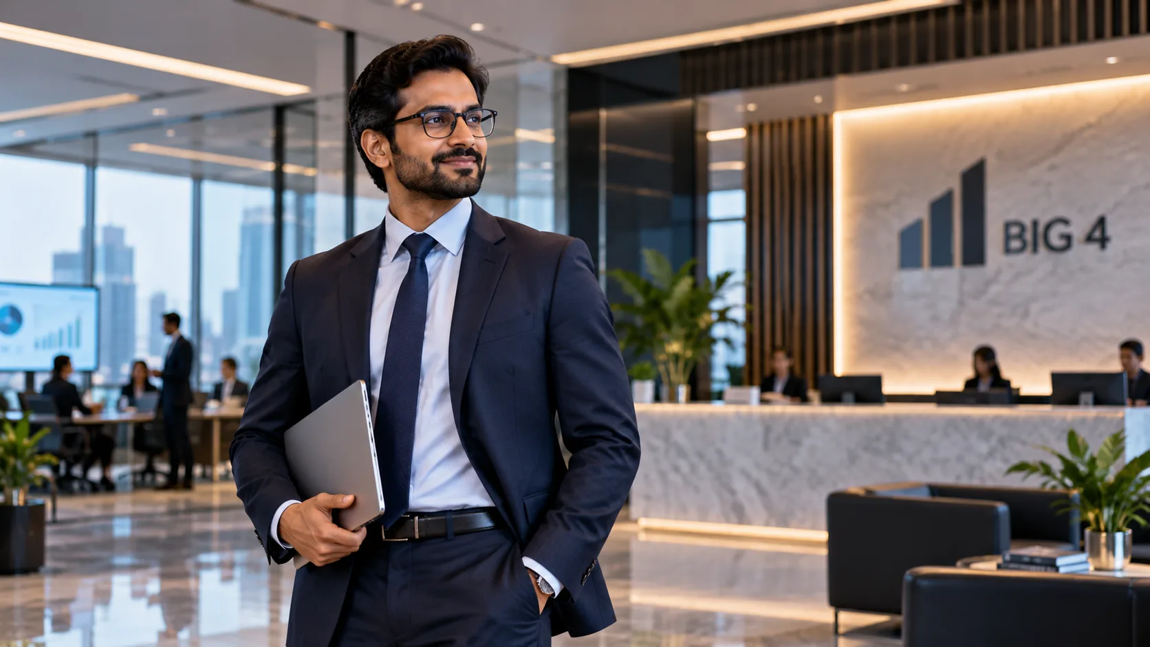 Finance professional in a modern office