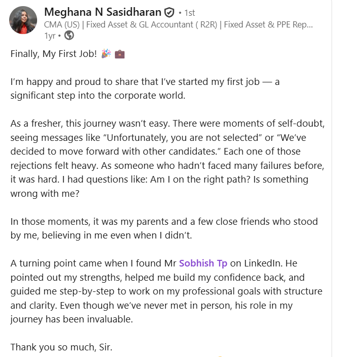Meghana feedback
